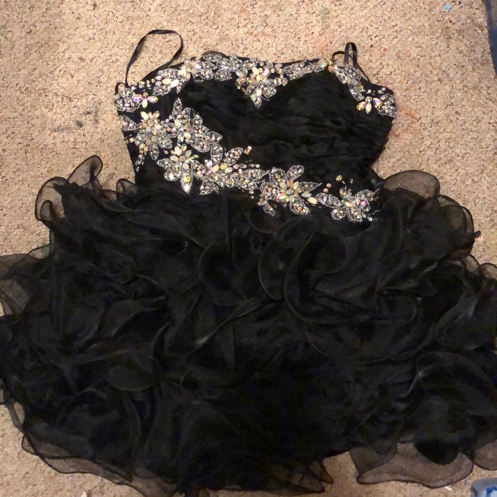 Black sequined frilly dress!